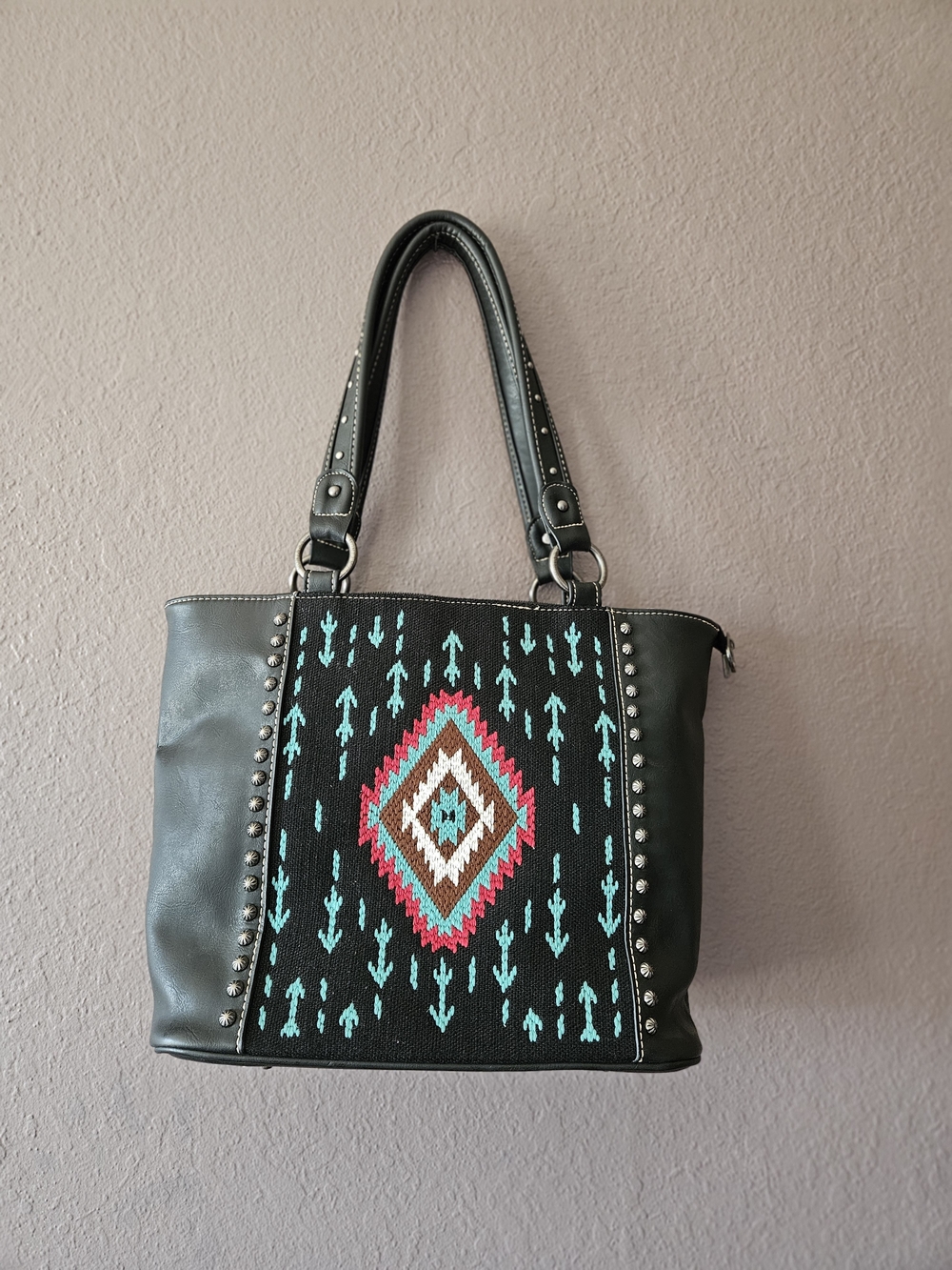 Montana West Conceal Tote Bag Aztec Embroidery